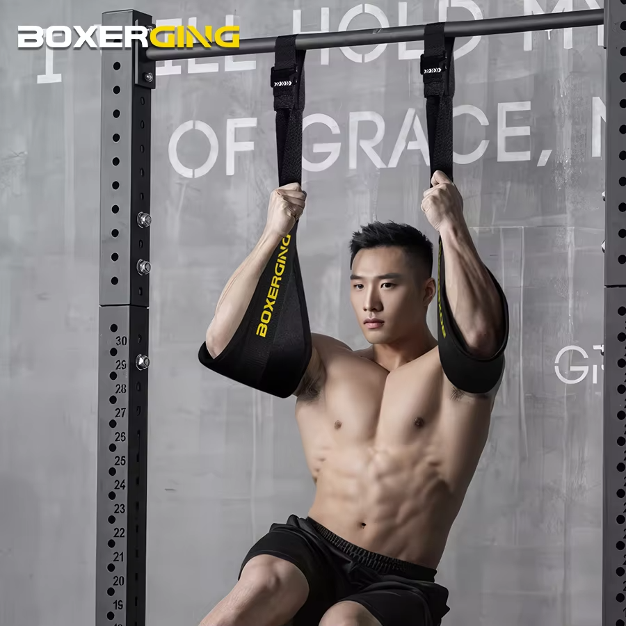 Padded hanging ab straps for core strength training