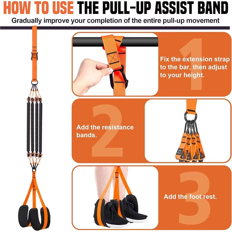Pull-Up Assistance Resistance Bands Set – Strength Training, Chin-Up Support & Full Body Workout Stretch Bands for Men & Women