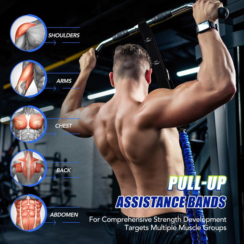 Pull-Up Assistance Resistance Bands Set – Strength Training, Chin-Up Support & Full Body Workout Stretch Bands for Men & Women